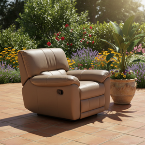 Modern Genuine Leather Recliner Sofa Reclinable Manual Single Recliner Chair with <strong>Glider</strong> Luxury Oversized Single Chair Armchair - Product Image 1