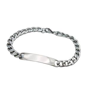 Bracelet <span class=keywords><strong>en</strong></span> acier inoxydable populaire, chaîne de type curb, bracelet gravable, bracelet de mode pour homme, vente <span class=keywords><strong>en</strong></span> gros - Product Image 5