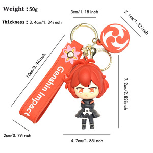 Llavero Creativo de Dibujos Animados con Figura de PVC de Zhongli, Colgante para Bolsa, Impermeable, Keqing, <span class=keywords><strong>Ganyu</strong></span> - Product Image 4