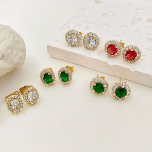 18K Brass Gold-plated Zircon Fashion Earrings - Product Image 1
