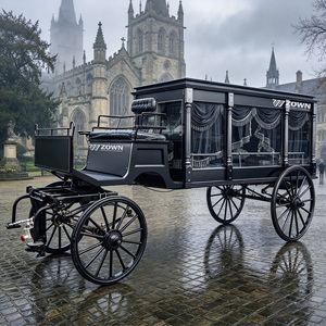 Carroza Fúnebre Artesanal Tirada por Caballos con Interior Elegante y Suave para Eventos Religiosos Conmemorativos Respetuosos en el Extranjero - Product Image 1