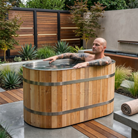 Baignoire ovale autoportante en acier inoxydable pour récupération musculaire par bain de glace, idéale pour usage hôtelier