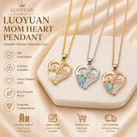 Collier pendentif cœur pour maman plaqué or 18 carats LUOYUNE, opale en forme de cœur exquise, cadeau élégant pour la fête des mères, bijoux tendance pour femmes