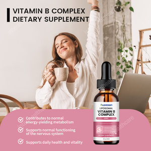 Ausreson Vitamine B Complexe Naturel en Vrac Gouttes Liquides Halal 60ml Supplément Énergétique Vitamine <span class=keywords><strong>B1</strong></span> B6 B12 Complexe - Product Image 2