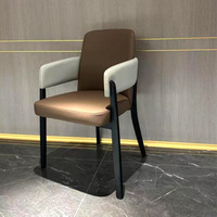 Chaise de table à thé italienne de luxe léger, en cuir souple, pour café, moderne, simple, domestique, en métal, pour hôtel