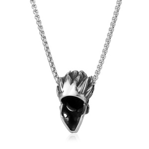Collar de Acero Inoxidable con Colgante de Calavera y Esqueleto yunnique, Cadena de 60 cm, Cadena de Suéter Unisex de Moda, Regalo - Product Image 3
