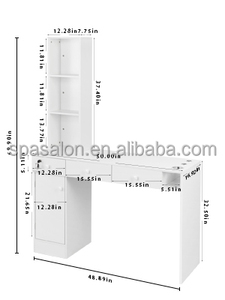 Salon gương trạm tạo kiểu kệ trạm làm đẹp tóc Spa thiết bị Salon cắt tóc trạm có 3 ngăn kéo, 1 tủ - Product Image 3