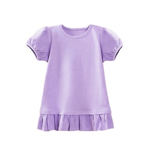 เสื้อยืดเด็กผู้หญิงแขนสั้นระบายผ้าฝ้ายสั่งทำขายส่งปี 2022 - Product Image 6