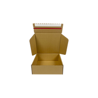 Boîtes Plates en Carton Kraft Recyclable et Écologique, avec Bande d'Ouverture Facile et Fermeture à Glissière, Emballage d'Expédition Gaufré avec Logo pour Vêtements