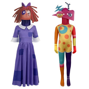 Conjunto de disfraz de payaso de circo digital para niños de 8 a 13 años, juego de rol de anime, mercado europeo y americano - Product Image 4