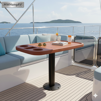 Système de pieds de table à dégagement rapide en alliage d'aluminium noir HWHongRV avec plateau rotatif à 360 degrés pour yacht et camping-car