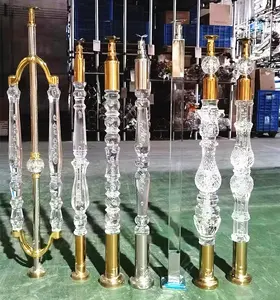 Moda Alta Cristal Escada Trilho De Vidro Decorativo Pilar/Melhor Venda Moderna Escada De Cristal Trilho Novo Corredor Balaustradas Po