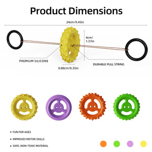 Juguete Sensorial de Silicona con Cuerda para Jalar Issili |   Trompo Sensorial Multitexturizado |   Giroscopio Calmante Educativo y para el Alivio del Estrés - Product Image 2