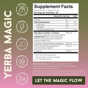 Mélange de boisson énergisante personnalisé pour stimuler le cerveau - Yerba Mate & Champignons Nootropiques avec Prébiotiques et Probiotiques pour la santé digestive - Product Image 5