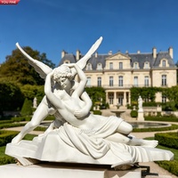 Statue de Musée assise en marbre YOUFINE, sculptée à la main, figurine grecque classique avec tablette d'écriture pour la décoration des campus universitaires