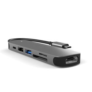 Tipo-C 6 en 1 USB Tipo-C Hub con PD USB3.0 HDMI4K Carga rápida Lector de tarjetas TF/SD <span class=keywords><strong>para</strong></span> Macbook Adaptador de carga de estación de acoplamiento - Product Image 2