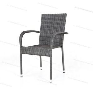 Leisure Modern Rattan Steel PE <b>Stackable</b> Dining <b>Chair</b> Wholesale <b>Outdoor</b> Furniture Living Room Hotel Park Courtyard - Product Image 3