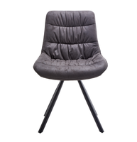 Chaise de salle à manger rembourrée design, luxe moderne, pieds en acier inoxydable, pour hôtel et restaurant.
