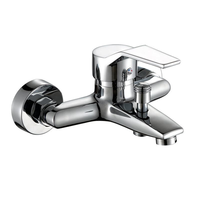 Robinet de douche mural thermostatique à 3 trous en laiton poli, avec finition chromée, pour eau chaude et froide