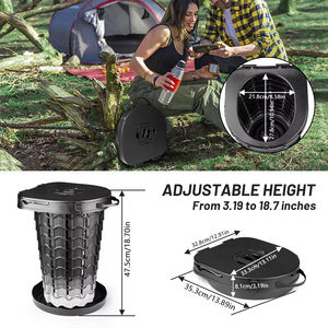 Toilettes portables pliables rétractables robustes pour le <span class=keywords><strong>camping</strong></span> Toilettes mobiles de plein air - Product Image 6