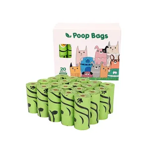Pet Poop Abfallen tsorgungs beutel biologisch abbaubar kompost ierbar abbaubar Dog Poop Poo Pop Bag Maisstärke Poop Bag für Hund benutzer definierte Etikett