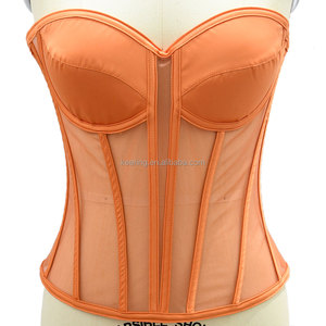 WBU-001 Womens Sexy Bustier Transparent Mesh Bodices <strong>Underwear</strong> Body Corset Plus Size Shapers for Dress Making - Product Image 1