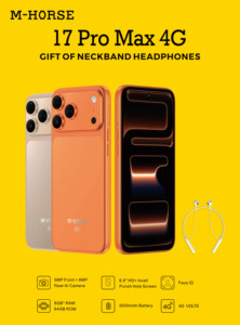 Teléfono M-HORSE de Gama Alta Color Naranja, Pantalla Grande de 6.6 Pulgadas, Doble SIM, Memoria Real de 5000 mAh, Cámara, Teléfono Inteligente Android - Product Image 5