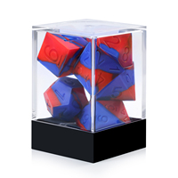 Échantillons Gratuits - Lot de 7 Dés Polyédriques Carrés en Silicone à Bords Tranchants de 16 mm pour Jeux de Rôle D&D (Dungeons & Dragons)