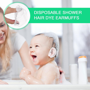Doccia monouso trasparente protezioni <span class=keywords><strong>per</strong></span> le orecchie impermeabili copri orecchie <span class=keywords><strong>per</strong></span> tinture <span class=keywords><strong>per</strong></span> <span class=keywords><strong>capelli</strong></span> in plastica impermeabile tappi <span class=keywords><strong>per</strong></span> cuffie da doccia - Product Image 2