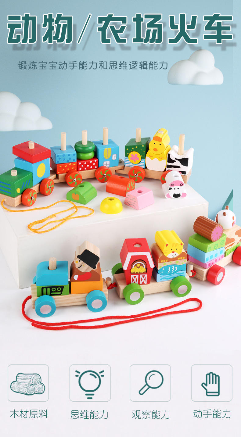 Giocattoli per bambini blocchi di fattoria di animali sensoriali