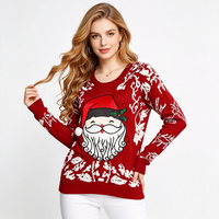 Pulls de Noël en gros d'usine : Motifs de tricot, pull brodé Père Noël, pull drôle pour couple