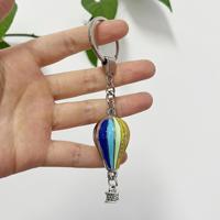 Porte-clés vintage en métal 3D en forme de montgolfière, souvenir touristique de Turquie, Kapadokya