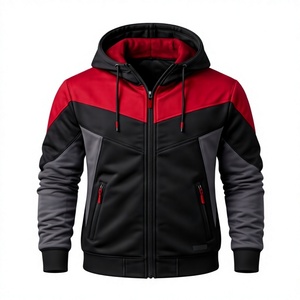 Unisex Eco-Friendly Color Block <b>Fleece</b> Hooded <b>Jacket</b> Full Zip Sherpa <b>Lined</b> Sweatshirt Winter Streetwear Outerwear OEM Service - Product Image 4
