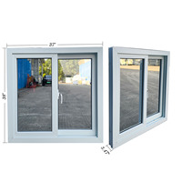 Ventanas Corredizas Horizontales de PVC con Diseño Victoriano, Resistentes a Huracanes, con Mosquitera Magnética, Persiana Enrollable, Marco de Plástico Exterior Resistente al Viento