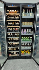 Gran capacidad, 2 puertas de vidrio, circulación de aire, Bodega de vino para el hogar, bebidas Rojas personalizadas de lujo, nevera de vino con estante - Product Image 2