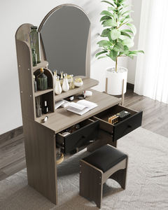 <span class=keywords><strong>Coiffeuse</strong></span> Moderne Blanche avec Miroir et Éclairage pour Maquillage - Meuble de Salle de Bain - Product Image 5