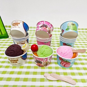 Hộp Đựng Kem Dùng Một Lần Logo In Tùy Chỉnh Có Nắp Đậy Cốc Kem Màu Đen Cốc Kem Giấy - Product Image 6