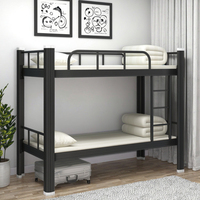 Lit superposé amovible durable pour adultes avec escalier Fer Métal pour dortoirs scolaires et appartements Chambre à coucher