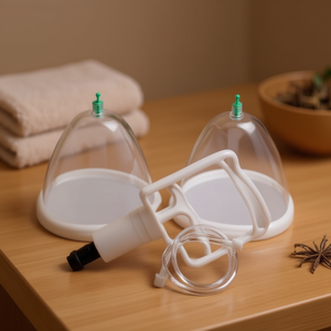 Système de ventouses mammaires en plastique à double ventouse pour soins de la peau et utilisation mammaire - Product Image 2