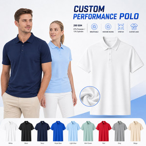 Camiseta Polo de Rendimiento con Logotipo Personalizado, 13% Spandex, para Hombre, Elástica en 4 Direcciones, Secado Rápido, Uniforme de Golf, Venta al Por Mayor, Tallas S-4XL, Blanca - Product Image 1