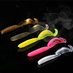 Wholesale55mm 1.74g 50pcsWorm Swimbait Soft Lures Fishing Jig Wobblers Smell With Salt Silicone Artificial Bait Bass Carp Tackle