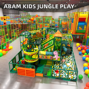 ABAM alta qualidade Jungle-Theme Indoor Playground Equipment apresentando grandes <span class=keywords><strong>slides</strong></span> plásticos para escolas e shopping centers - Product Image 6