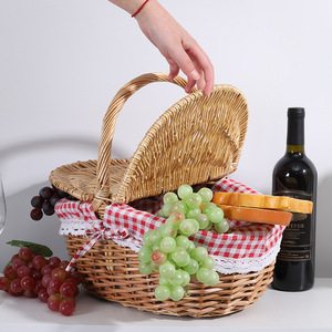 Venta caliente hecho a mano pan Natural fruta comida Snack <span class=keywords><strong>desayuno</strong></span> mimbre bandeja redonda Picnic cesta <span class=keywords><strong>de</strong></span> almacenamiento - Product Image 3