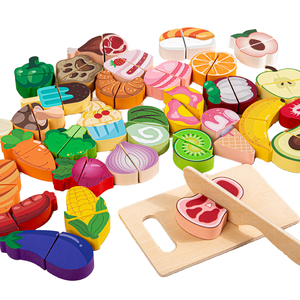 <b>Pretend</b> Play Kitchen <b>Food</b> Set for 5-7 Year Olds Kids Wood Cutting Fruit Vegetables Play <b>Food</b> Toy - Product Image 1