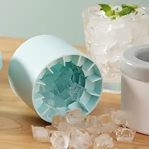 Mùa hè Silicone Ice Cube Maker cup xi lanh khay lưới ICE CUBE khuôn làm bằng cấp thực phẩm Silicone và ABS vật liệu giữ