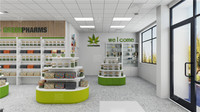Mobilier de magasin commercial sur mesure avec éclairage LED, rayonnages de présentation pour l'ensemble du magasin, design intérieur pour magasin de bien-être