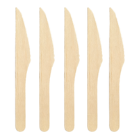Couteaux jetables en bois Eco Leaf, lot de 1000, 16 cm, biodégradables, rustiques, couverts organiques pour mariages, maison, bureau |   100% Naturel