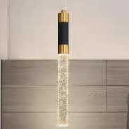 Suspension LED industrielle moderne noire, design bulle de cristal, intensité variable, pour la maison, salle à manger, chambre, îlot de cuisine