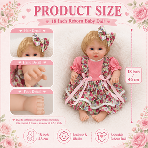 BAkwbwBY Bambola Reborn Personalizzata da 18 Pollici, Realistica, con Corpo in Cotone, Morbida, Capelli Biondi, Occhi Aperti, per Vendita all'Ingrosso - Product Image 3