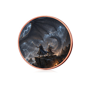 Nuevo Diseño de Monedas de Cobre Gemelas, Moneda Conmemorativa de <span class=keywords><strong>Caballero</strong></span> Dragón Mago, 1oz de Cobre Fino - Product Image 3